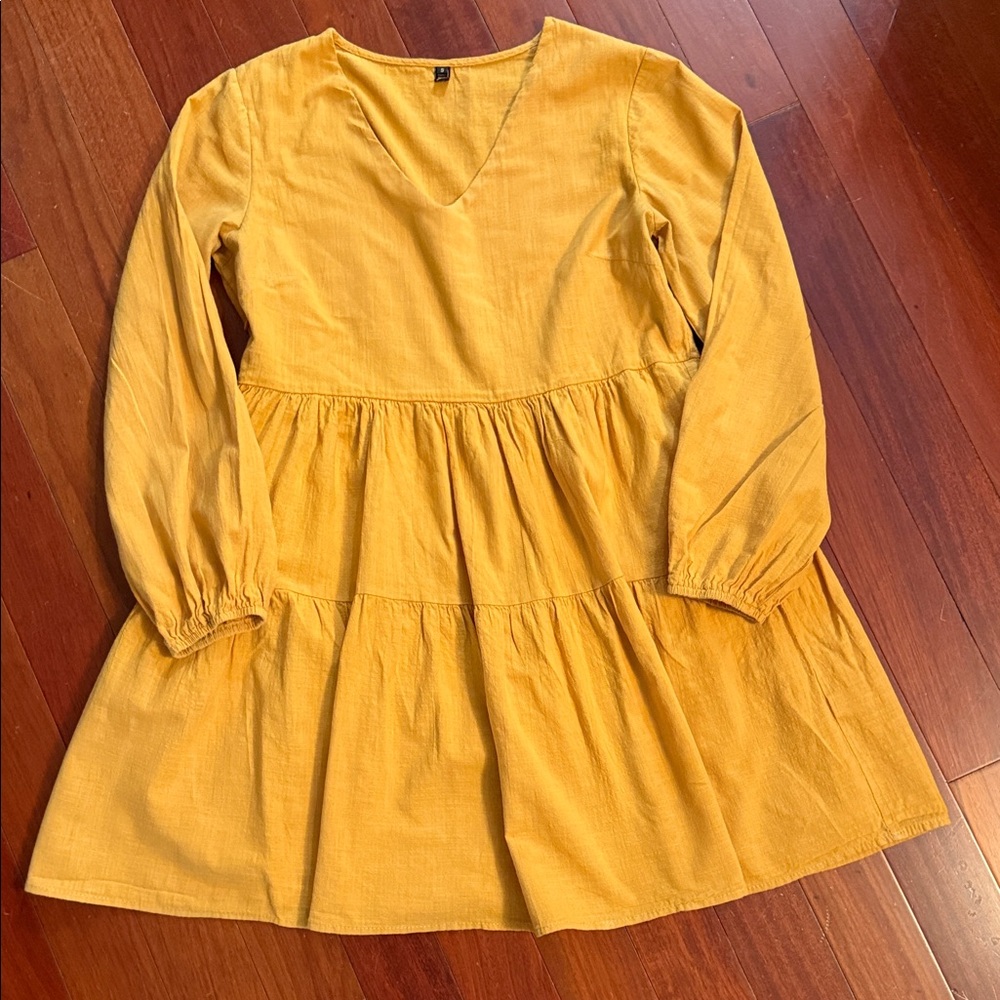 Fancyinn Long Sleeve Mini Dress Side Zip Pockets Lined Size Small